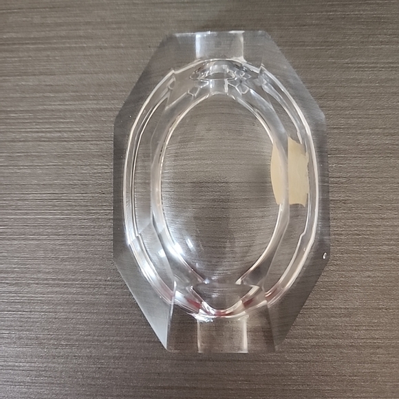 Vintage Val St. Lambert Clear Cut Crystal Ashtray with Original Label. Belgium. - Picture 8 of 9